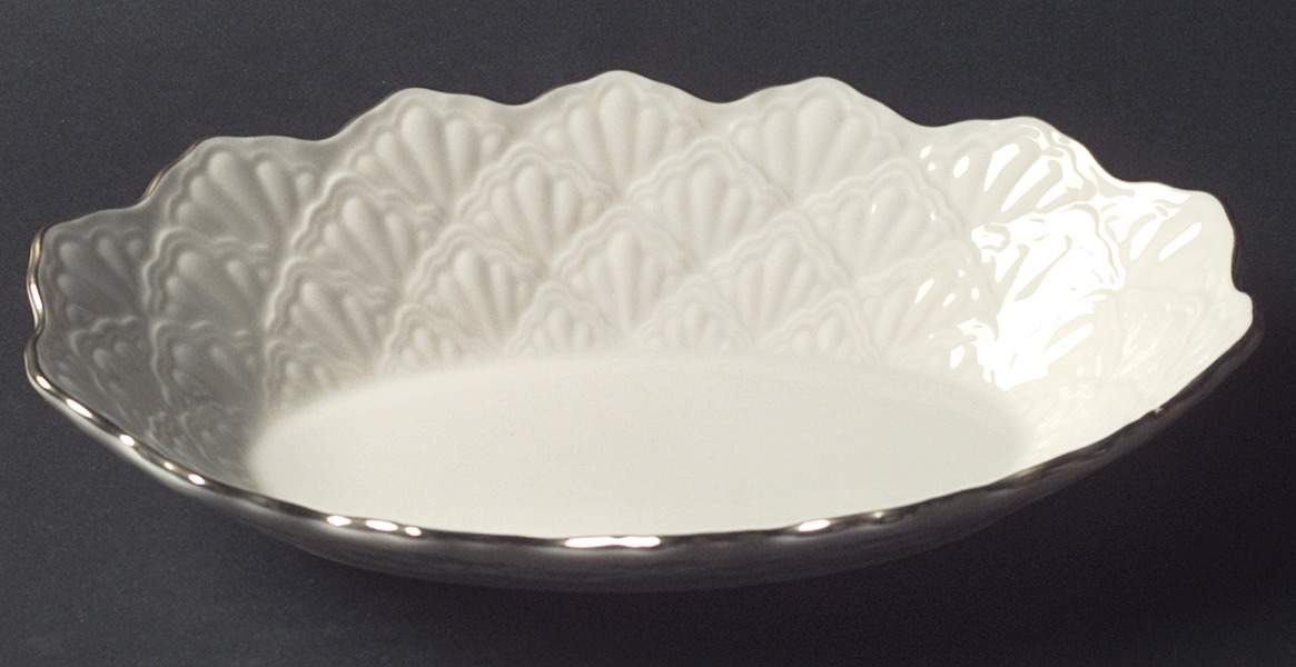 Jacquard Gold Large Oval Fluted Dish by Lenox-1