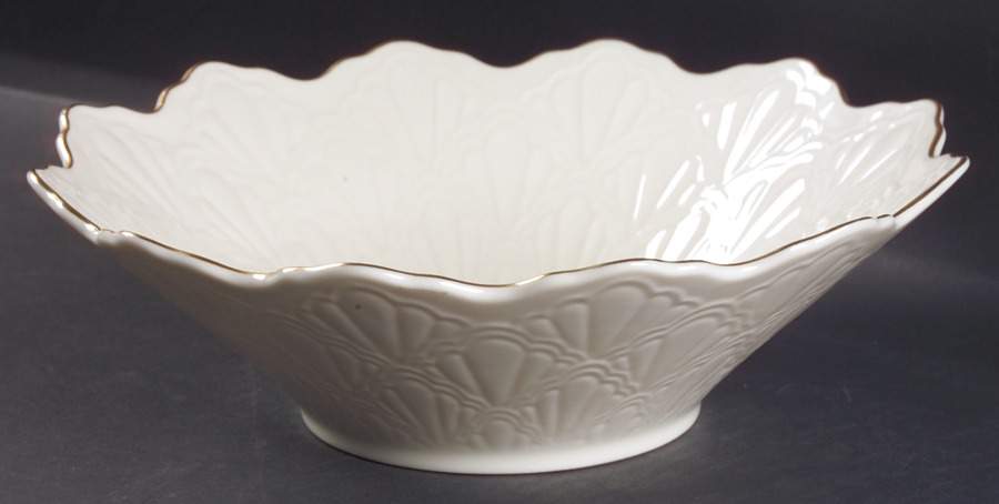 Jacquard Gold 9" Round Fluted Bowl by Lenox-1