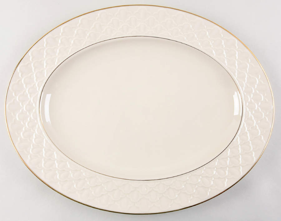 Jacquard Gold 16" Oval Serving Platter by Lenox-1