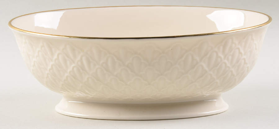 Jacquard Gold 9" Oval Vegetable Bowl by Lenox-1