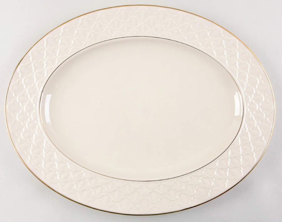 Jacquard Gold 16" Oval Serving Platter by Lenox-1
