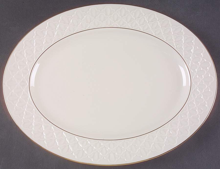 Jacquard Gold 13" Oval Serving Platter by Lenox-1
