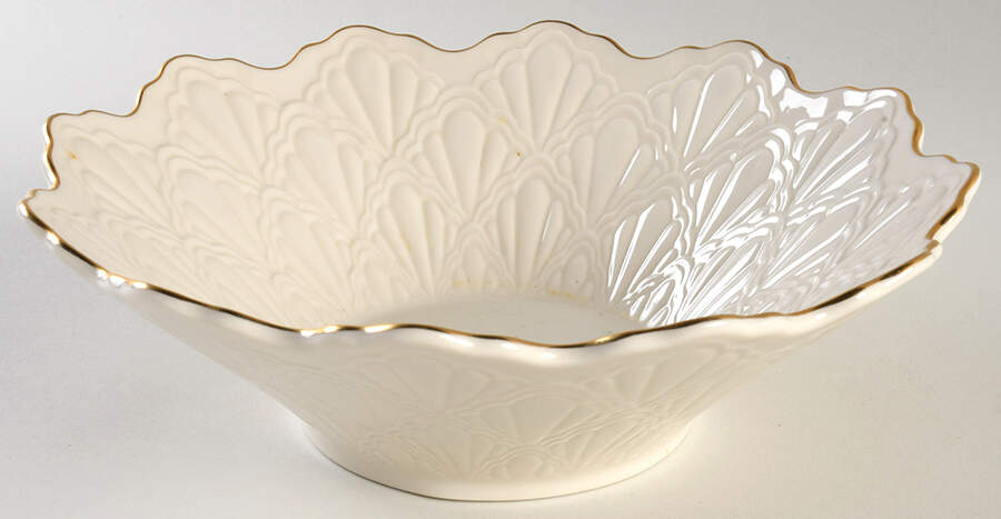 Jacquard Gold 9" Round Fluted Bowl by Lenox-1