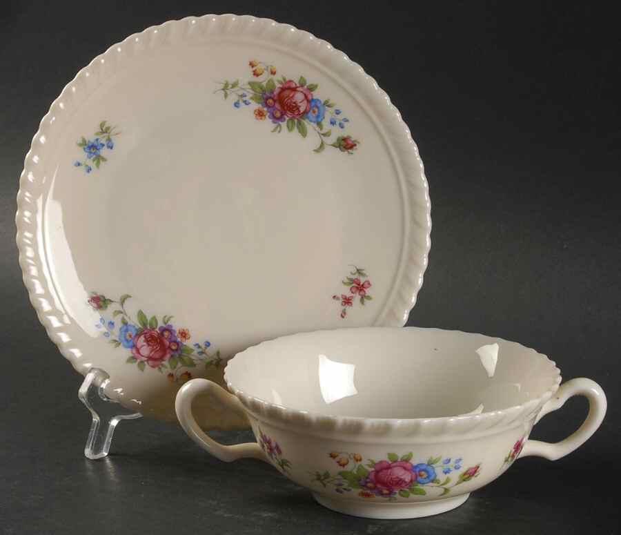 K341 Flat Cream Soup Bowl & Saucer Set by Lenox-1