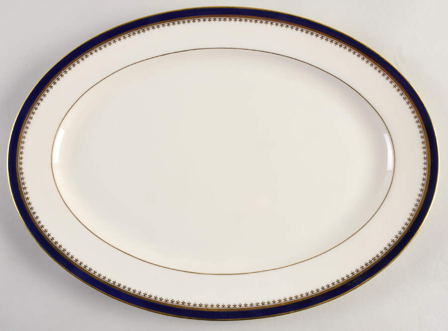 K344B Cobalt Blue 15" Oval Serving Platter by Lenox-1