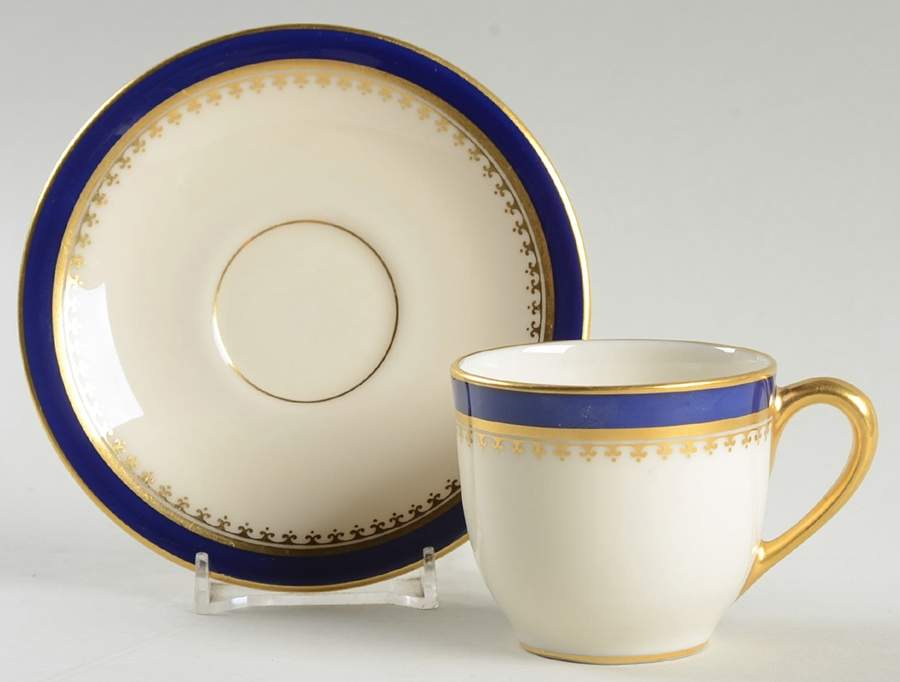 K344B Cobalt Blue Flat Demitasse Cup & Saucer Set by Lenox-1