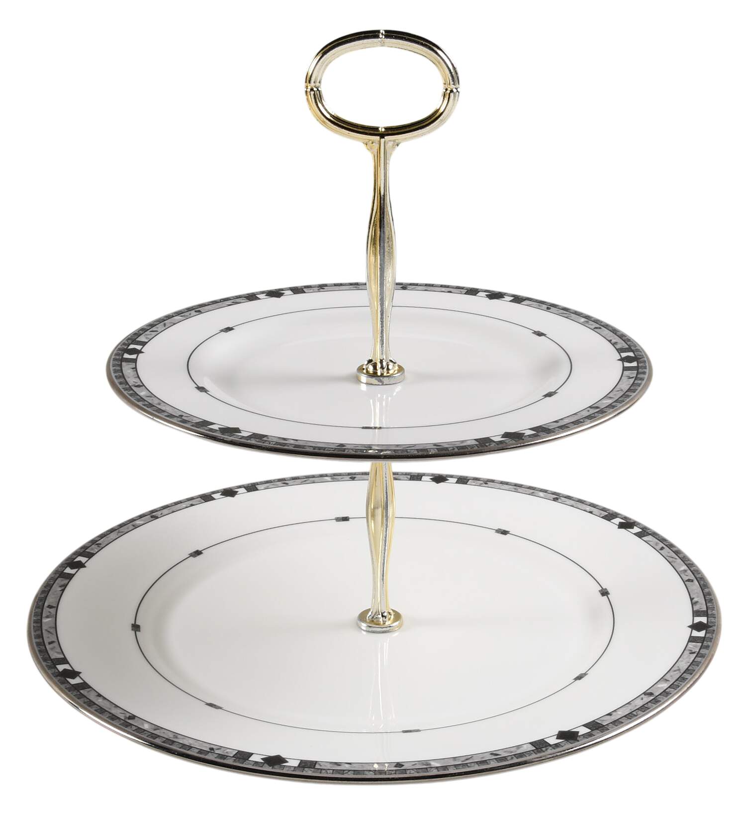 Kara 6 5/8"-10"  2 Tiered Serving Tray (Dp, Sp) HC by Lenox-1