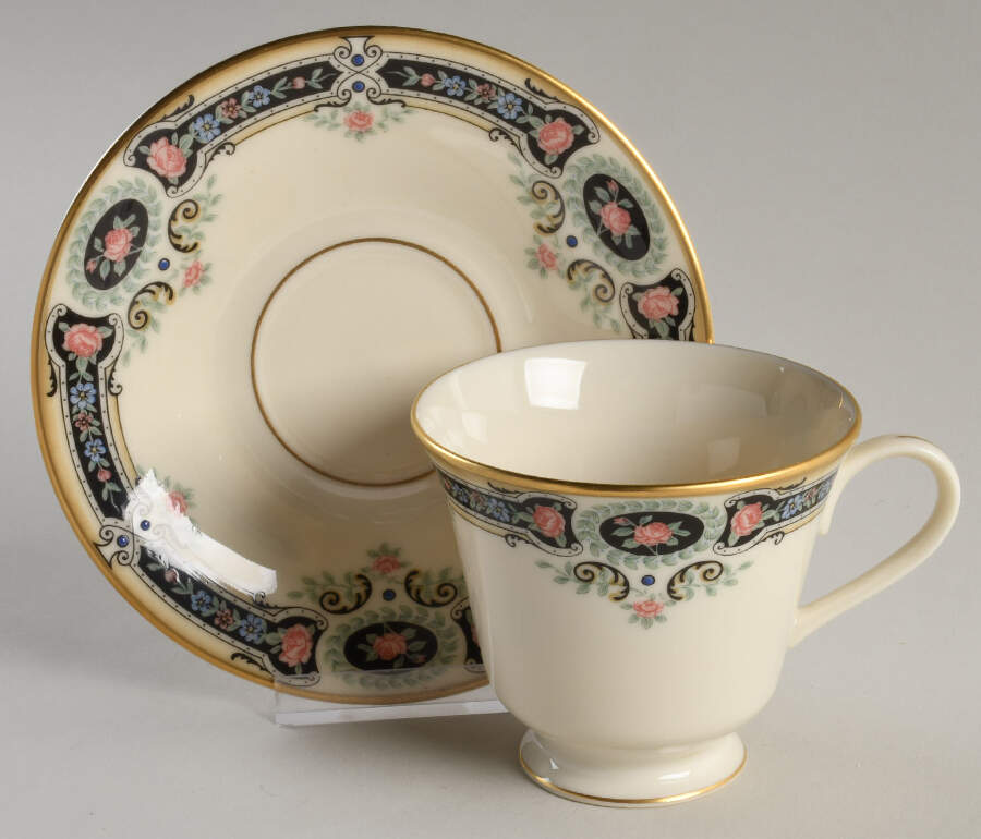 Kent Gardens Footed Cup & Saucer Set by Lenox-1