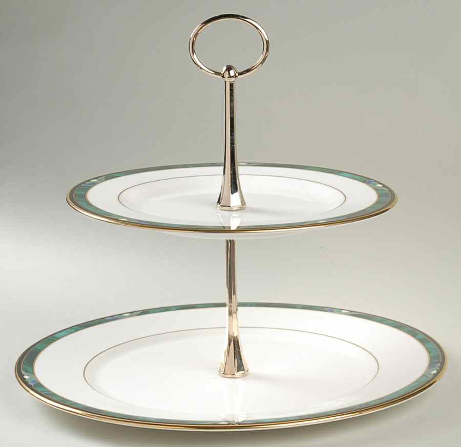 Kelly 2 Tiered Serving Tray (Dinner & Salad Plate) by Lenox-1