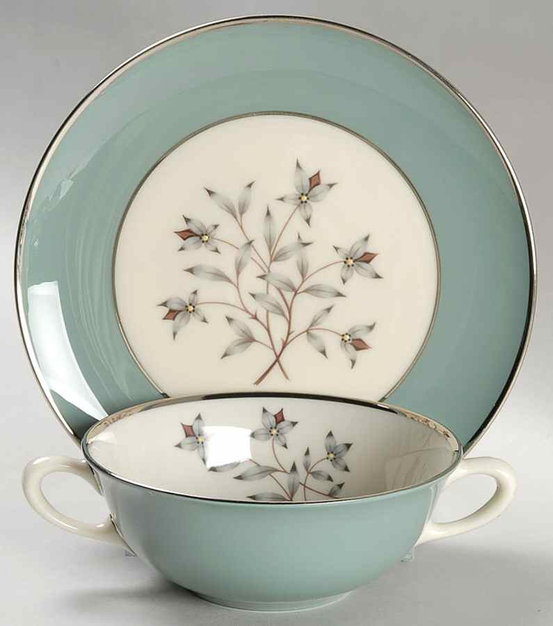 Kingsley Flat Cream Soup Bowl & Saucer Set by Lenox-1