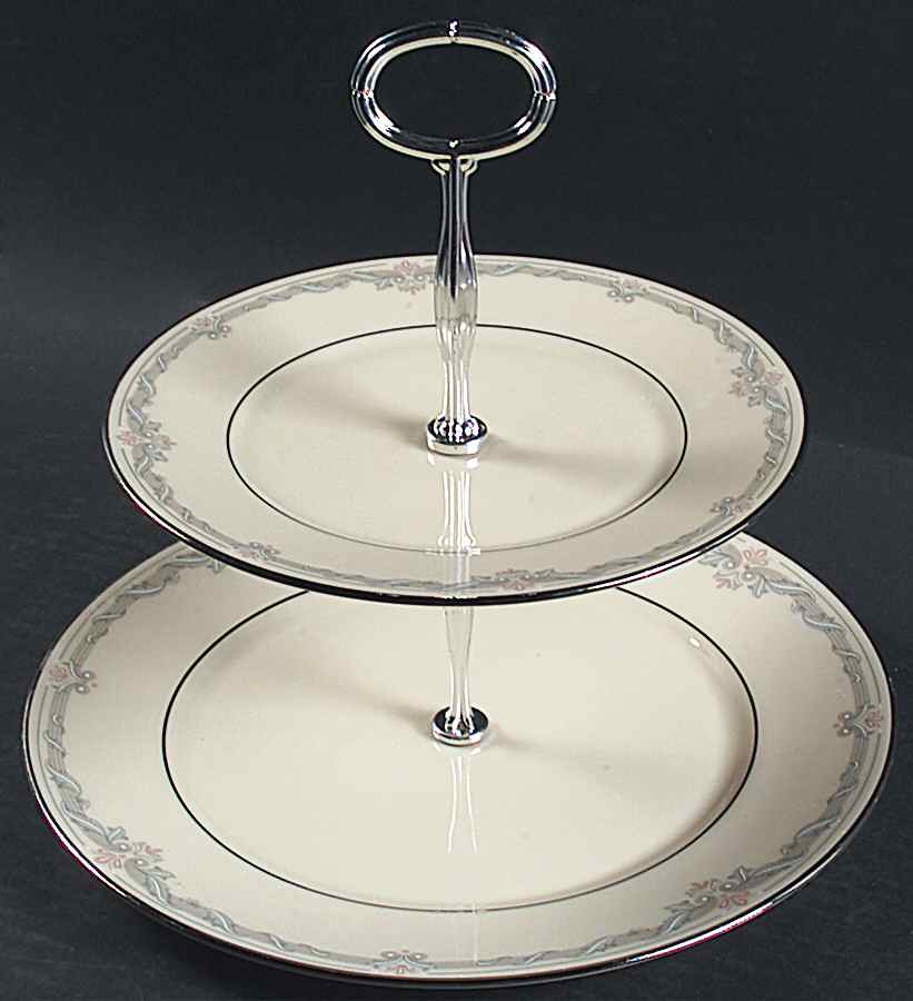 Kingston 6 5/8"-10"  2 Tiered Serving Tray (Dp, Sp) HC by Lenox-1