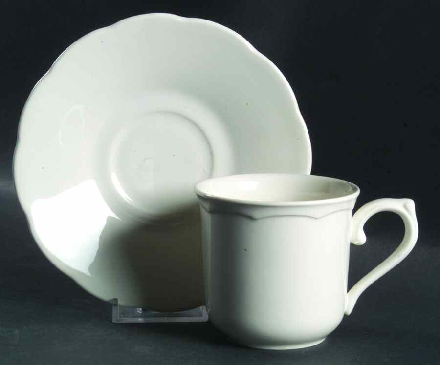 Lantana White Flat Cup & Saucer Set by Lenox-1