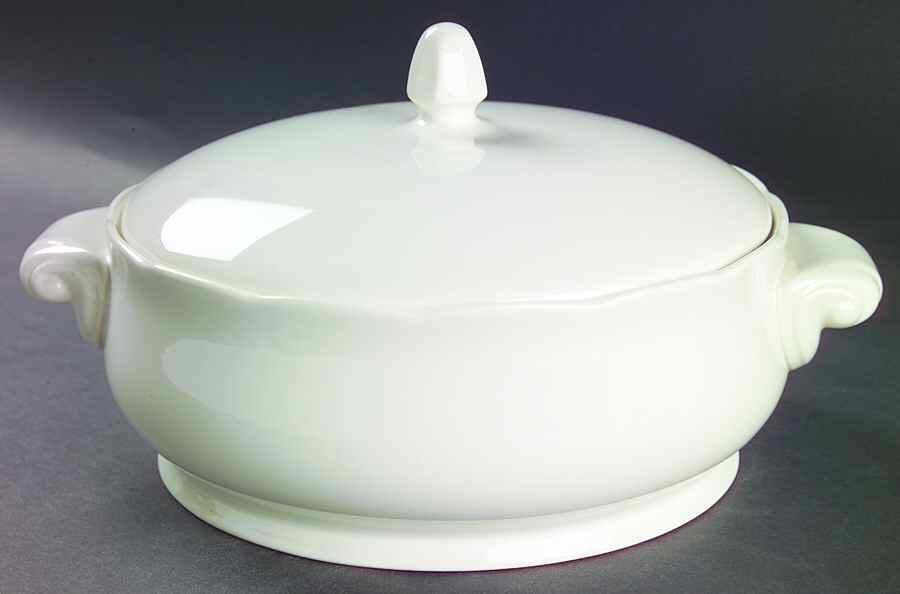 Lantana White Round Covered Vegetable by Lenox-1