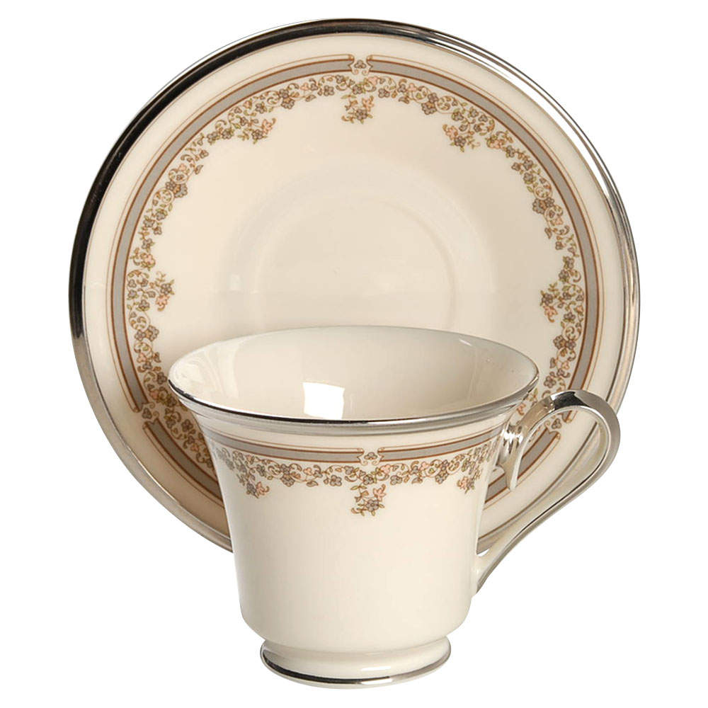 Lace Point Footed Cup & Saucer Set by Lenox-1
