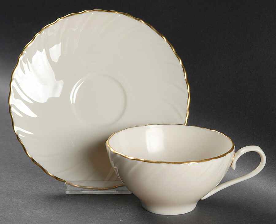 Laurent Flat Cup & Saucer Set by Lenox-1
