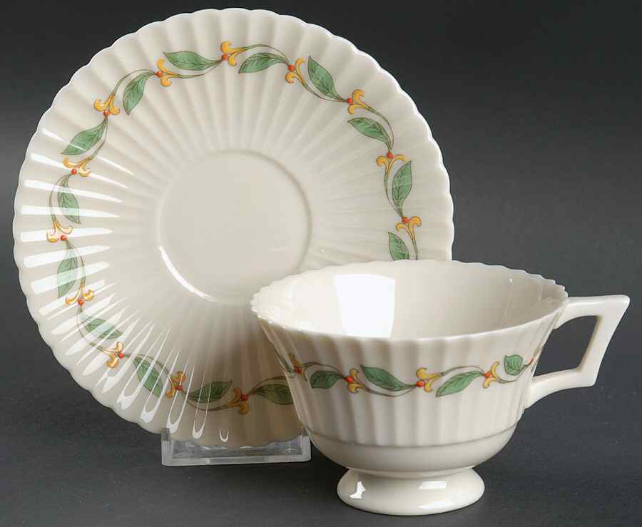Lenore Footed Cup & Saucer Set by Lenox-1