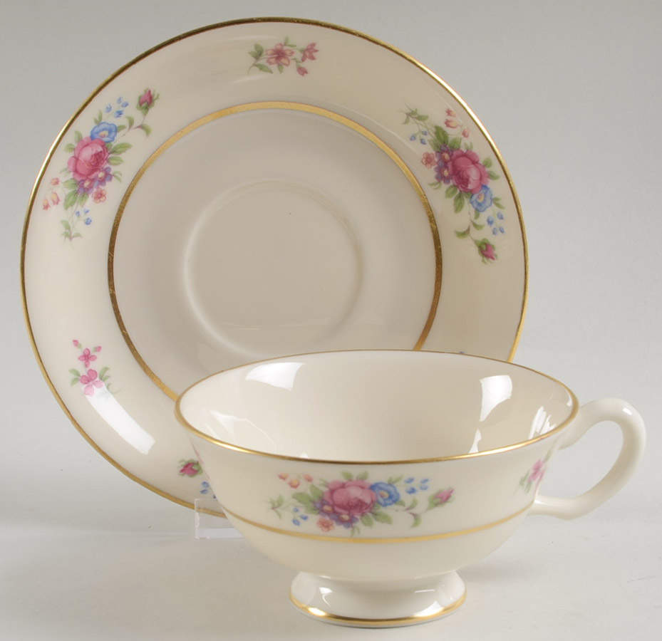 Lenox Rose Footed Cup & Saucer Set by Lenox-1