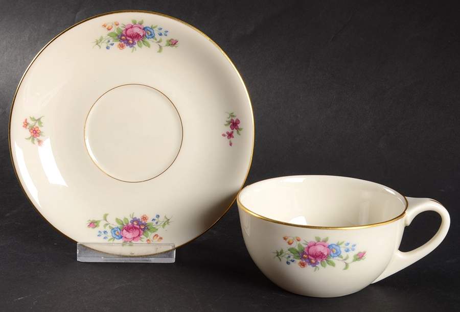 Lenox Rose Flat Cup & Saucer Set by Lenox-1
