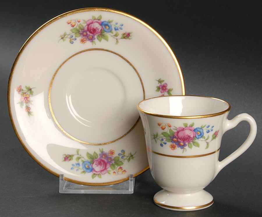 Lenox Rose Footed Demitasse Cup & Saucer Set by Lenox-1