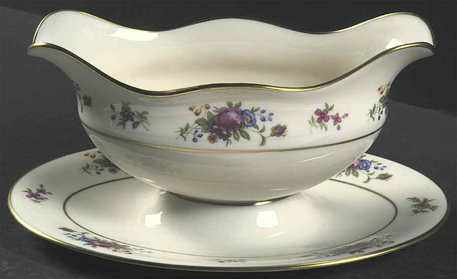 Lenox Rose Gravy Boat with Attached Underplate by Lenox-1