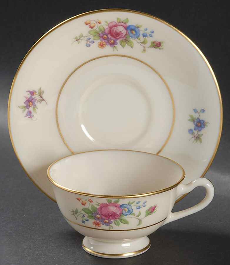 Lenox Rose Footed Demitasse Cup & Saucer Set by Lenox-1