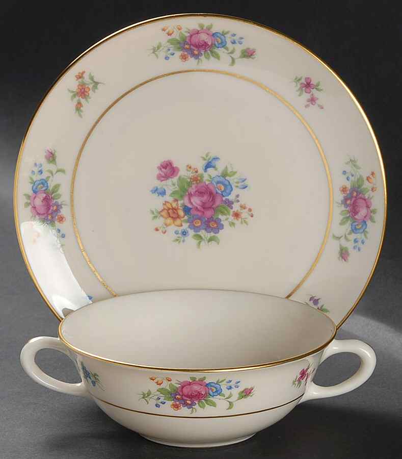Lenox Rose Flat Cream Soup Bowl & Saucer Set by Lenox-1