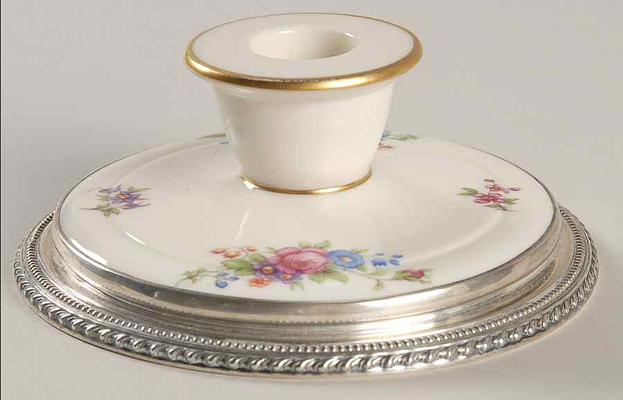 Lenox Rose 1" Sterling Rim Candlestick by Lenox-1