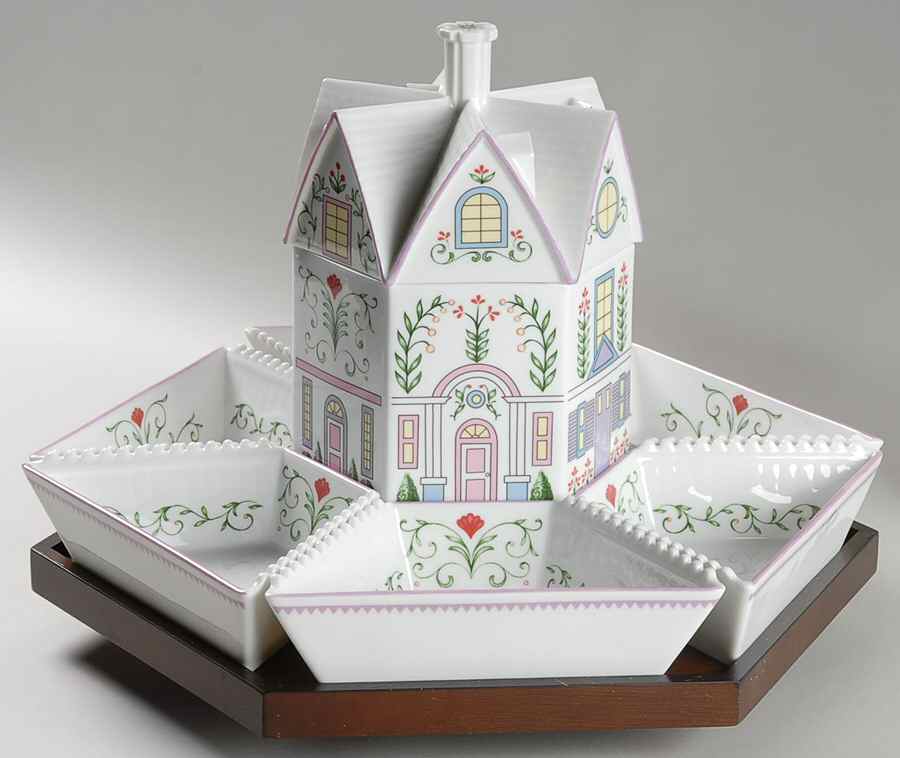 Lenox Village Giftware 9 Piece Lazy Susan with Wood Stand by Lenox-1