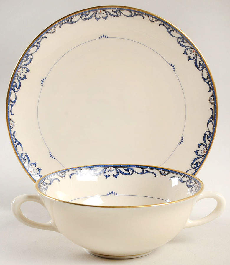 Liberty Flat Cream Soup Bowl & Dessert Plate/Saucer Set by Lenox-1