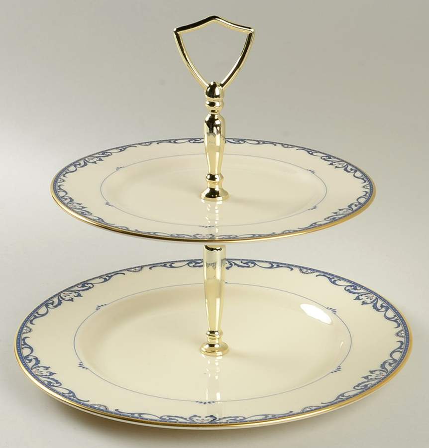Liberty 2 Tiered Serving Tray (Dinner & Salad Plate) by Lenox-1