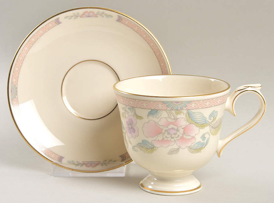 Litchfield Garden Footed Cup & Saucer Set by Lenox-1