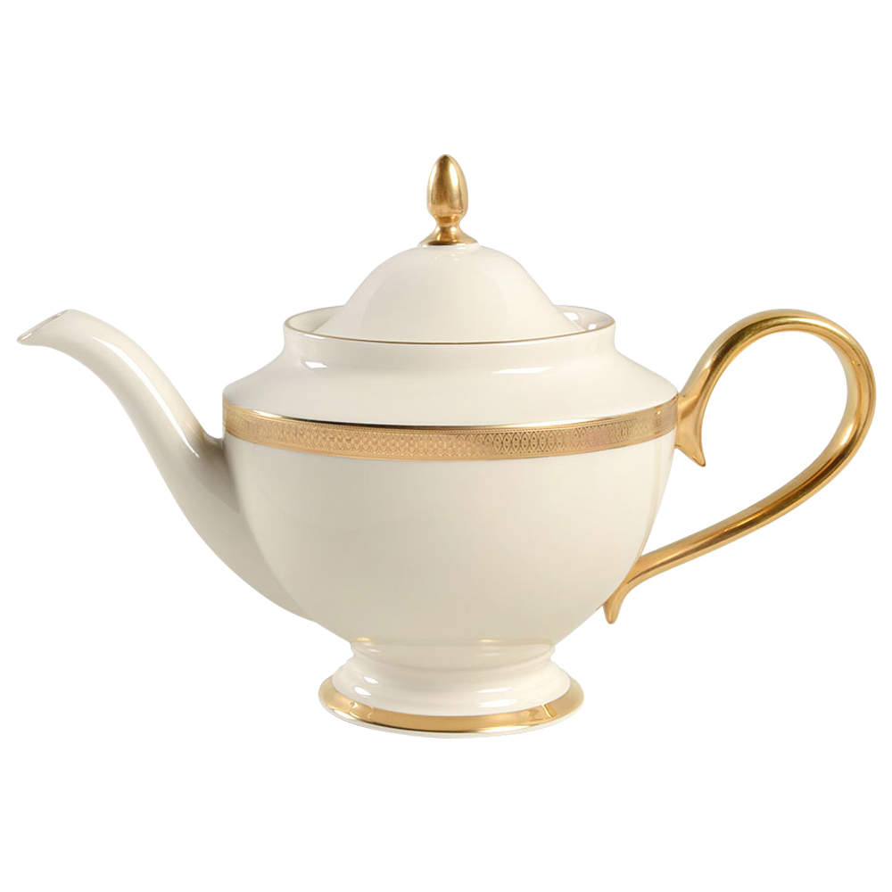 Lowell (Gold Backstamp) 1999 Shape Teapot & Lid by Lenox-1