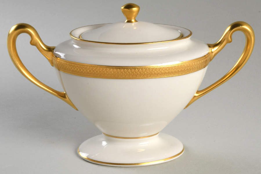 Lowell (Gold Backstamp) Shape 743 Sugar Bowl & Lid by Lenox-1