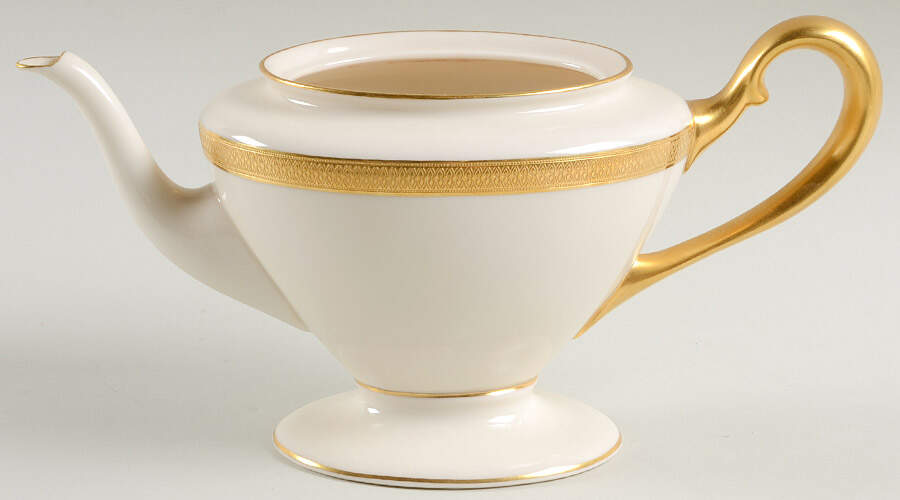 Lowell (Gold Backstamp) Shape 742 Teapot No Lid by Lenox-1