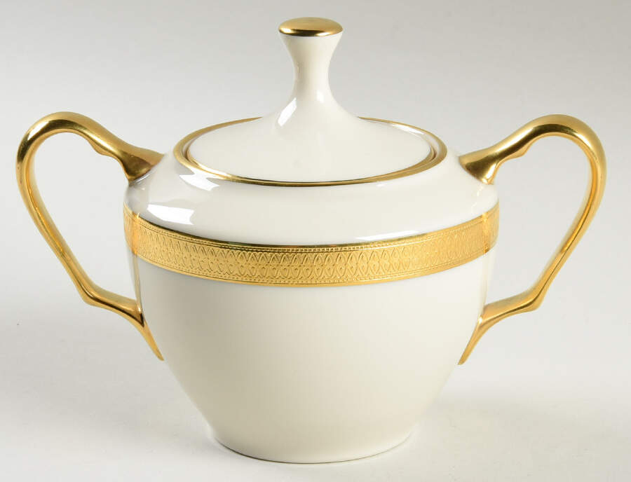 Lowell (Gold Backstamp) Sugar Bowl & Lid by Lenox-1