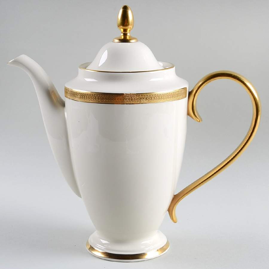 Lowell (Gold Backstamp) 1999 Shape Coffee Pot & Lid by Lenox-1