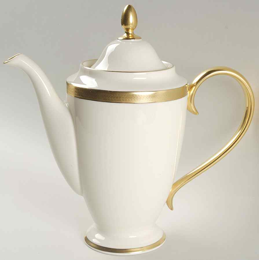 Lowell (Gold Backstamp) 1999 Shape Coffee Pot & Lid by Lenox-1
