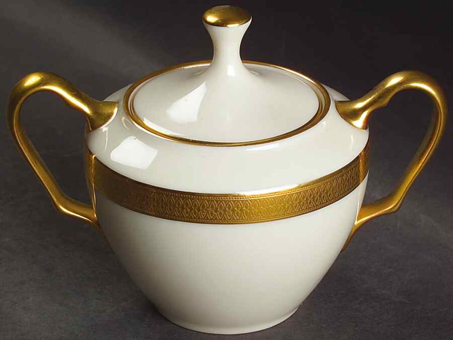 Lowell (Gold Backstamp) Sugar Bowl & Lid by Lenox-1