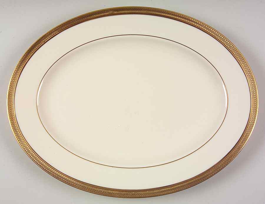 Lowell (Gold Backstamp) 13" Oval Serving Platter by Lenox-1