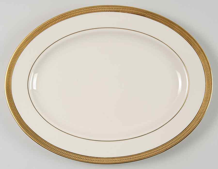Lowell (Gold Backstamp) 13" Oval Serving Platter by Lenox-1
