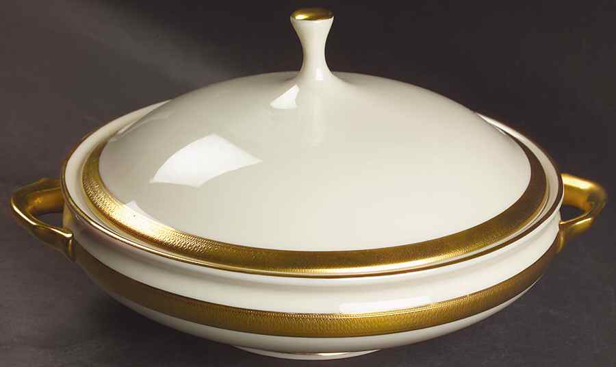 Lowell (Gold Backstamp) Round Covered Vegetable by Lenox-1
