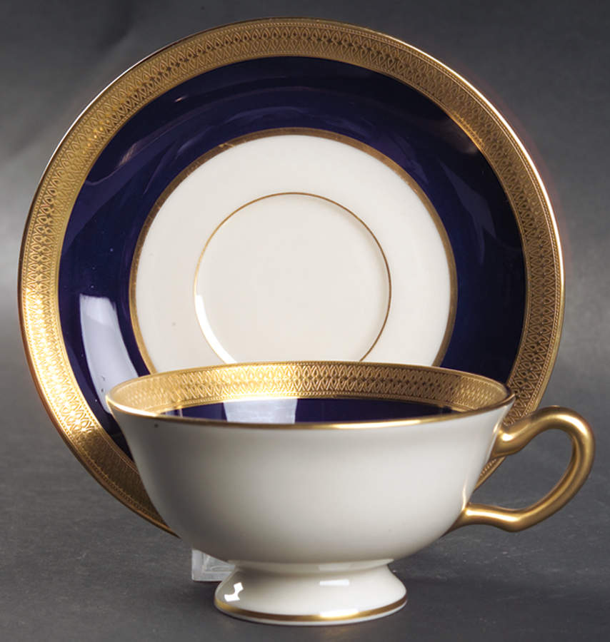 Lowell Cobalt Blue Footed Cup & Saucer Set by Lenox-1