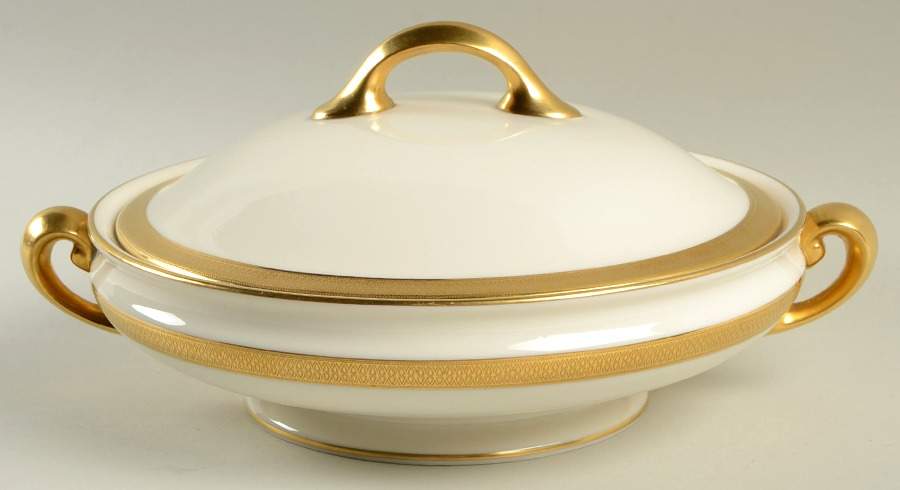 Lowell (Green Backstamp) Round Covered Vegetable by Lenox-1