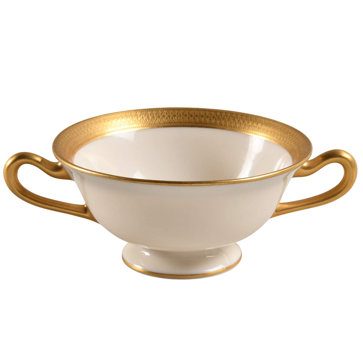 Lowell (Green Backstamp) Footed Cream Soup Bowl by Lenox-1