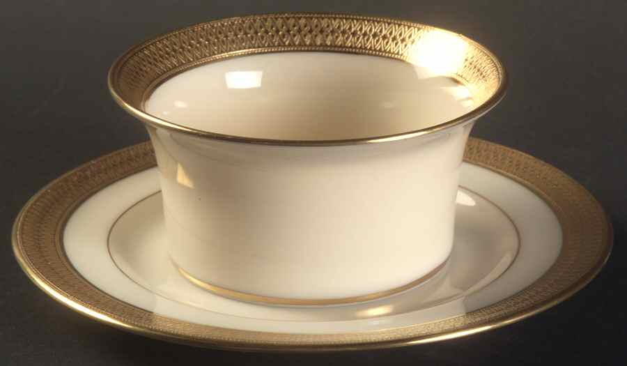 Lowell (Green Backstamp) Ramekin & Saucer Set by Lenox-1