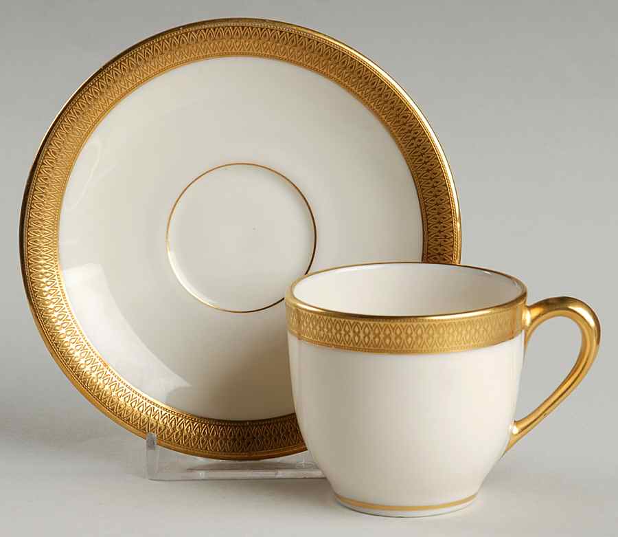 Lowell (Green Backstamp) Flat Demitasse Cup & Saucer Set by Lenox-1