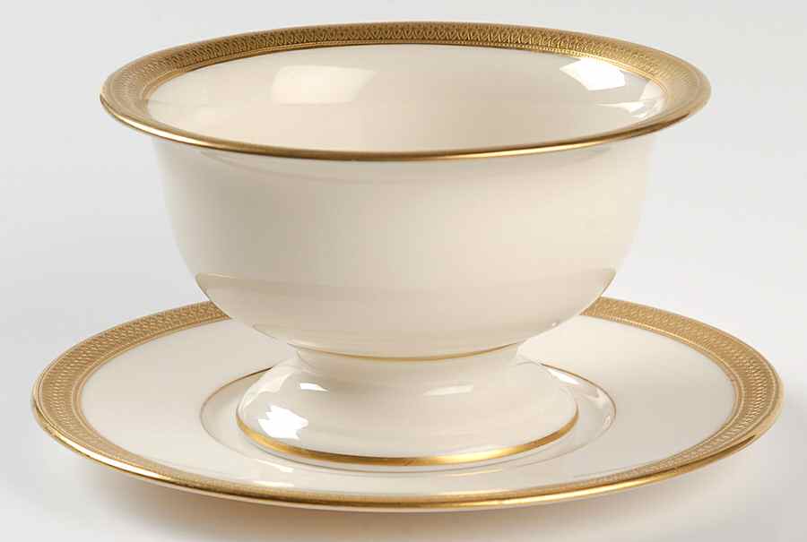 Lowell (Green Backstamp) Mayonnaise Bowl & Underplate by Lenox-1