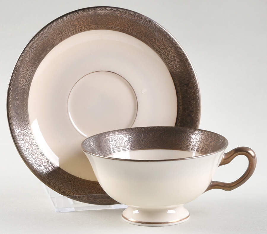 Westchester Platinum Footed Cup & Saucer Set by Lenox-1
