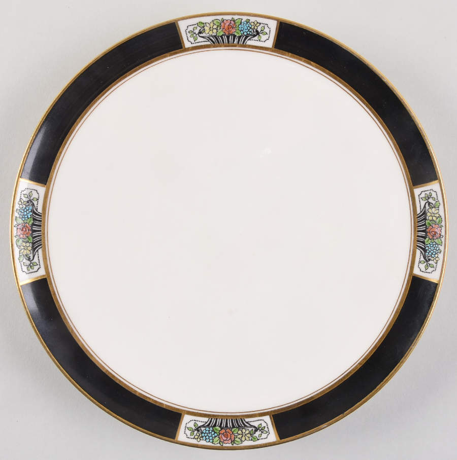 Meadowbrook Black Footed Sandwich Plate by Lenox-1