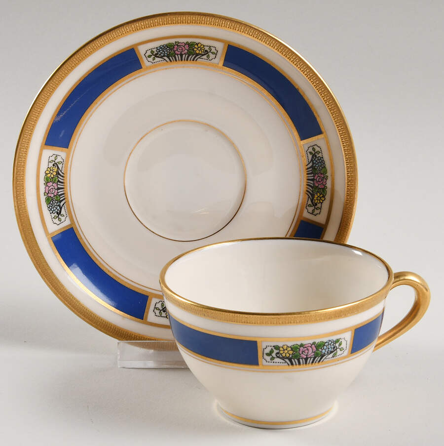 M71 Chinese Blue Flat Cup & Saucer Set by Lenox-1